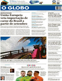 Capa do jornal O Globo 13/05/2026