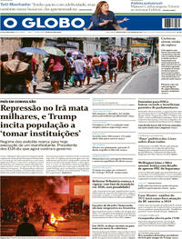 Capa do jornal O Globo 14/01/2026