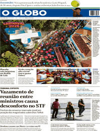 Capa do jornal O Globo 14/02/2026