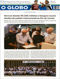 Capa do jornal O Globo 14/03/2026