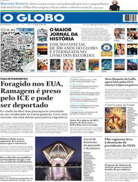 Capa do jornal O Globo 14/04/2026