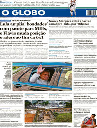Capa do jornal O Globo 14/10/2026