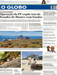 Capa do jornal O Globo 15/01/2026