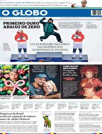Capa do jornal O Globo 15/02/2026