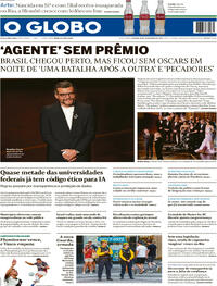 Capa do jornal O Globo 16/03/2026