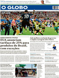 Capa O Globo 16/07/2026