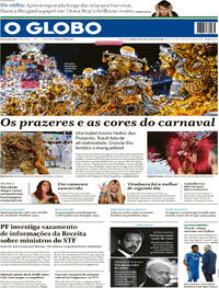 Capa do jornal O Globo 18/02/2026