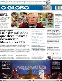 Capa O Globo 18/05/2026