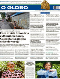 Capa Jornal O Globo