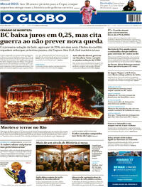 Capa do jornal O Globo 19/03/2026