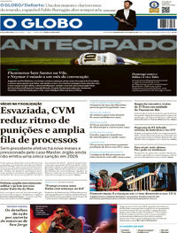 Capa do jornal O Globo 20/04/2026