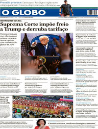 Capa do jornal O Globo 21/02/2026