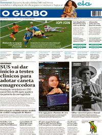 Capa do jornal O Globo 21/06/2026