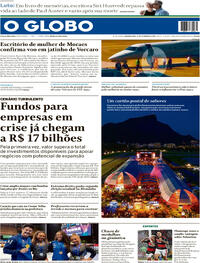 Capa do jornal O Globo 21/09/2026