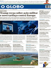 Capa do jornal O Globo 22/01/2026