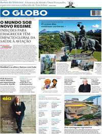 Capa do jornal O Globo 22/03/2026