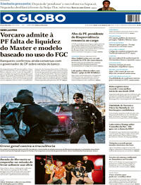 Capa do jornal O Globo 24/01/2026