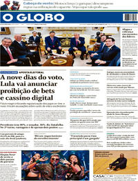 Capa do jornal O Globo 25/09/2026