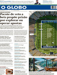 Capa do jornal O Globo 26/09/2026