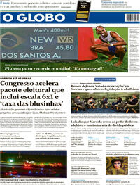 Capa O Globo 28/08/2026
