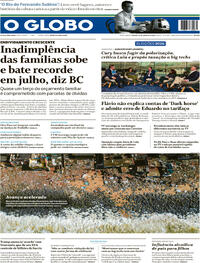 Capa O Globo 29/08/2026