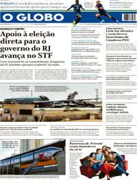 Capa do jornal O Globo 30/03/2026