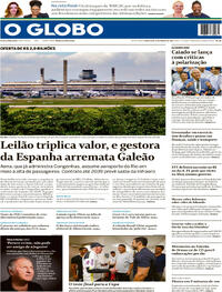 Capa do jornal O Globo 31/03/2026