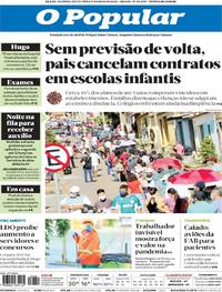 Capa do jornal O Popular 01/05/2020
