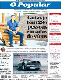 Capa do jornal O Popular 02/05/2020