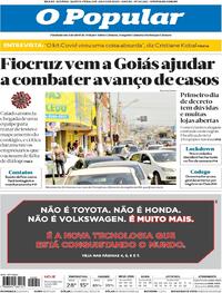 Capa do jornal O Popular 02/07/2020