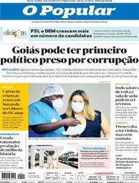 Capa do jornal O Popular 02/10/2020