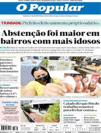 Capa do jornal O Popular 02/12/2020