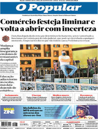 Capa do jornal O Popular 03/07/2020