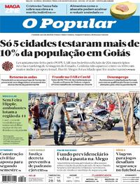Capa do jornal O Popular 03/08/2020