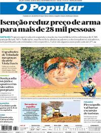 Capa do jornal O Popular 03/09/2020