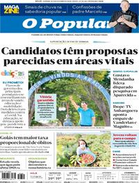 Capa do jornal O Popular 03/10/2020