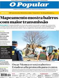 Capa do jornal O Popular 04/09/2020