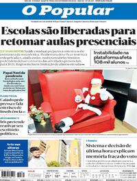 Capa do jornal O Popular 04/11/2020