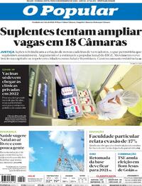 Capa do jornal O Popular 04/12/2020