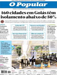 Capa do jornal O Popular 05/05/2020