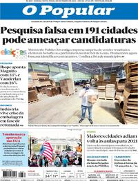 Capa do jornal O Popular 06/11/2020