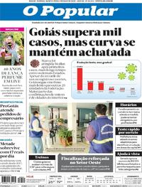 Capa do jornal O Popular 07/05/2020