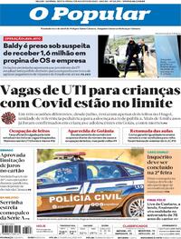 Capa do jornal O Popular 07/08/2020