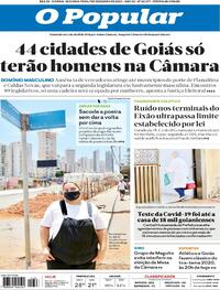 Capa do jornal O Popular 07/12/2020