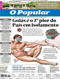 Capa do jornal O Popular 08/05/2020