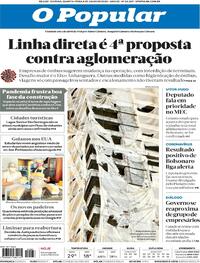 Capa do jornal O Popular 08/07/2020