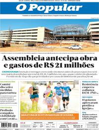 Capa do jornal O Popular 08/09/2020