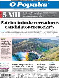 Capa do jornal O Popular 08/10/2020