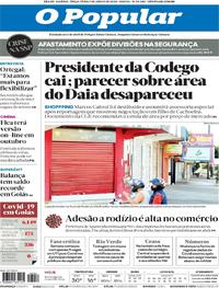 Capa do jornal O Popular 09/06/2020