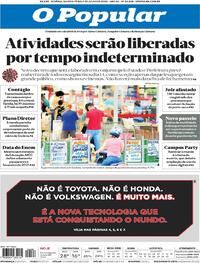 Capa do jornal O Popular 09/07/2020